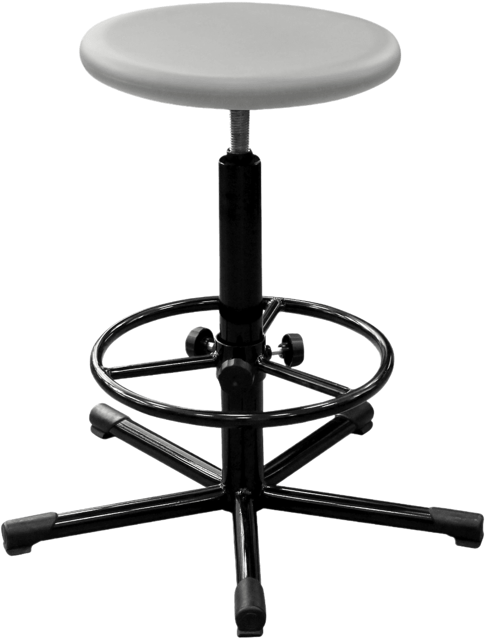 Табурет полиуретановый медицинский Т09 с круглым сиденьем серого цвета